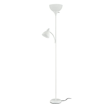 Mainstays 72 White Combo Floor Lamp With Reading Lamp Modern Design