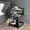Black, variant on Beige Side Table, 3-Tier Tray Tables with Storage, Metal Tv Trays with Wheels, Bed Table Tray for Living Room