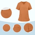 thumbnail image 4 of Stralyhd Scrubs for Women Set Stretch V-Neck Scrub Top & Straight Leg Pant with Multi Pockets for Nurse Workwear Orange L, 4 of 6