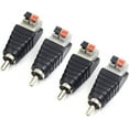 thumbnail image 2 of Speaker Wire to RCA Adapter Converter, RCA to Speaker Wire Adapter Subwoofer Speaker Phono RCA Male to AV 2 Screw Terminal Video Audio Spring Press Type Balun for CCTV, 4 Pack, 2 of 6