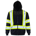 thumbnail image 3 of JORESTECH Hi-Vis Safety Full-Zip Hoodie, Two-Toned, ANSI Class 1 (Black, L), 3 of 8