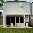 thumbnail image 2 of Awntech 20 Ft Destin Right Motorized Heavy Duty Patio Retractable Awning with Protective Hood (240in x 10.38in x 120in), Linen/White Stripe, 2 of 9