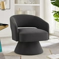 thumbnail image 7 of 360° Swivel Barrel Accent Chair, Modern Round Velvet Upholstered Comfy Open Back Arm Chair, Small Single Sofa for Living Room Bedroom, Homerest, Reading Nook, 7 of 7