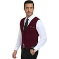 thumbnail image 6 of HAOMEILI Men's Suit Vest Business Formal Dress Waistcoat Vest with 3 Pockets for Suit or Tuxedo, 6 of 7