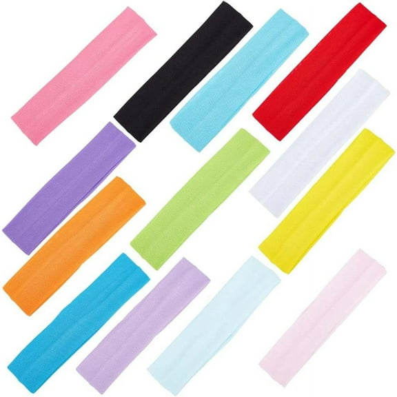 13 Colors Sports Headbands Soft Elastic Stretch Women Athletic Hair Bands Solid Color Fitness Running Elastic Cloth Headband Wide Headwraps for Women 200 * 47Mm Colorful