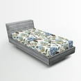 thumbnail image 2 of Ambesonne Floral Fitted Sheet, Hydrangea Flowers Summer Art, Twin Size, Lavender and Sky Blue, 2 of 5