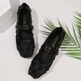 thumbnail image 5 of Crunowin Women's Lace-Up Elastic Low-Heeled Shoes, Fashionable Casual Breathable Spring/Summer Mesh Upper Trendy Comfortable Footwear Black 9.5, 5 of 9