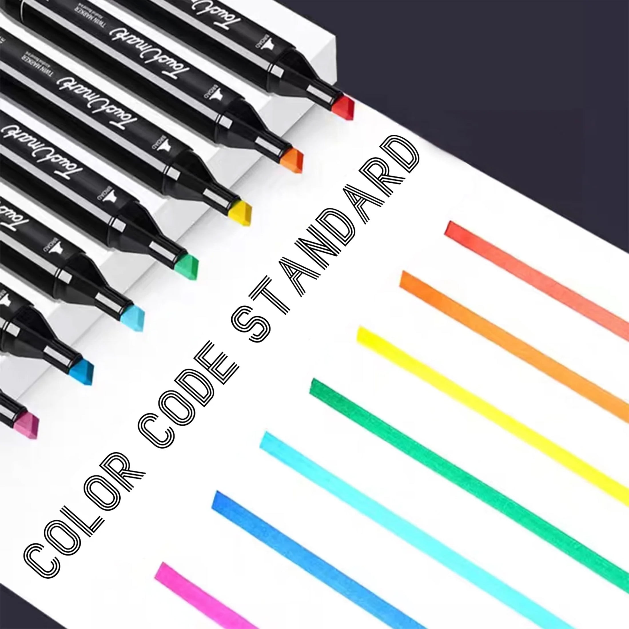 MIKOUJOS 24 Colors Markers Set with Brush Tip, Dual Tip Design for