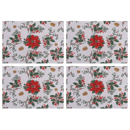 

4Pcs Table Mat Household Placemat Cloth Tablemat Christmas Place Mats Decor