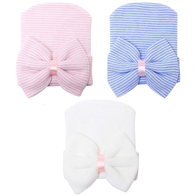 Gorros Sinhoon para recién nacidos, gorros de hospital, lazos y diademas para niñas, gorros infantiles