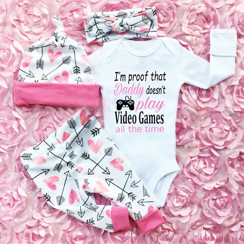 Headband Outfits Set Newborn Infant Baby Girl Clothes Jumpsuit Romper Bodysuit