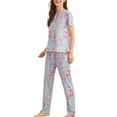 thumbnail image 2 of Innerwin Pajamas Set Plaid Printed Ladies Sleepwear Home Color Block Basic Nightwear Powder During M, 2 of 4