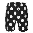 thumbnail image 4 of Kdxio Black and White Polka Dot Pattern Mens Casual Shorts - Drawstring Summer Beach Sports Shorts for Men, 4 of 9