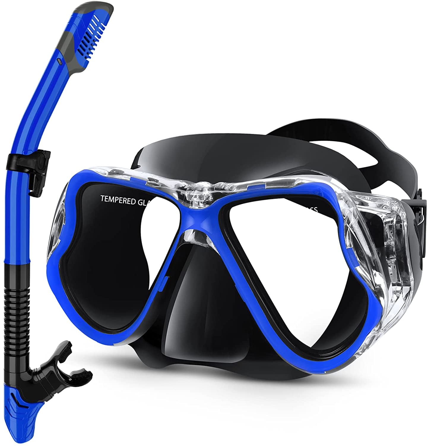 UISHUSO Dry Snorkel Set,Panoramic Wide View,AntiFog Scuba Diving Mask
