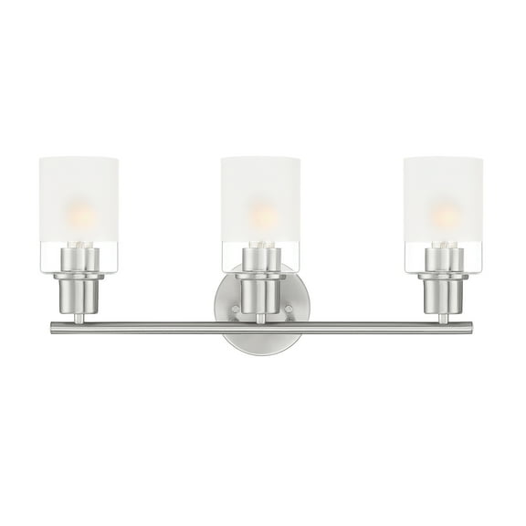 Designers Fountain Cedar Lane 3 Light Brushed Nickel Bathroom Vanity Light Fixture, D236M-3B-BN