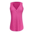 thumbnail image 4 of Rhuody Summer Tops For Womens Crewneck Solid Color Tank T Shirt For Loose Fit Tee Sleeveless Staple Layering Tee Basic Clothes Hot Pink Xl, 4 of 4