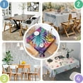thumbnail image 4 of Colorful Tropical Leaf Pattern Square Tablecloth,Waterproof Square Table Cover,Wipeable Spillproof Washable Table Cover for Home Kitchen Party Decor 60"x60"(152x152cm), 4 of 6