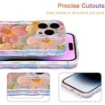 thumbnail image 5 of WeiHuan Toys Estuche para iPhone 16 Pro Max, colorido diseño retro de pintura al óleo con estampado de flores y láser brillante, bonito borde ondulado rizado, exquisita funda protectora de TPU durader, 5 of 5