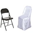 thumbnail image 2 of Efavormart 100 PCS White Shinny Satin Folding Chair Covers Dinning Event Slipcover For Wedding Party Banquet Catering, 2 of 8