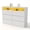 White, variant on 6 Drawer White Led Dresser Built-in Charging Station, Modern Double Dresser with Open Storage Shelf, Clothes Organizer Cabinet for Bedroom, Living Room, and Closet