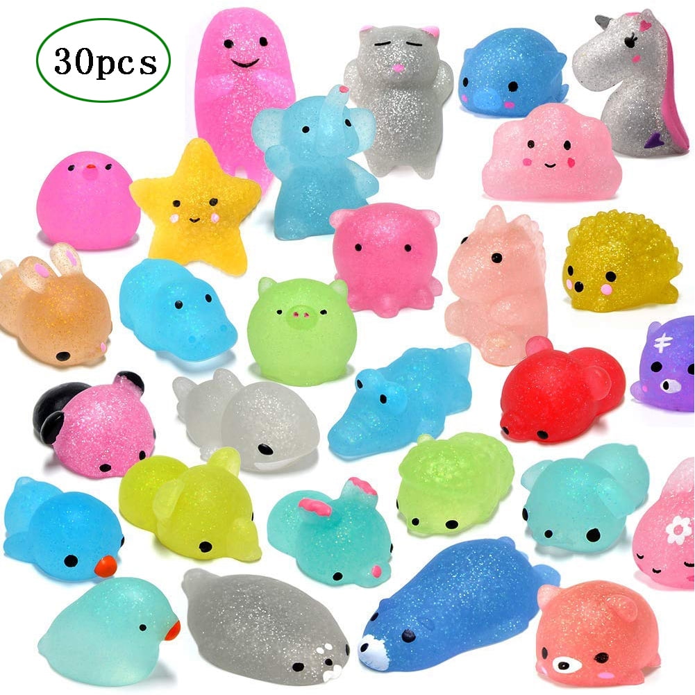 Office Toy Mochi Glitter Squishy Animal Toys Sensory Input Stress Relief and Concentration Calming Desk Accessories Autism Sensory Toys Christmas Stocking Stuffers