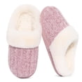 thumbnail image 1 of Pantuflas de mujer Evshine de chenilla tejida con memoria y color rosa, 1 of 6