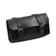 thumbnail image 5 of Bolsa delantera para manillar de bicicleta, pequeña bolsa de almacenamiento retro de PU, bolsa delantera plegable Negro, 5 of 9