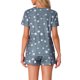 thumbnail image 3 of CONJUNTO DE PIJAMA PARA MUJER INSPIRE CHIC 2 PIEZAS, CAMISETA DE MANGA CORTA Y PANTALONES CORTOS, ROPA DE DESCANSO CON BOLSILLOS XL Estrella Gris Profundo, 3 of 6