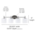 thumbnail image 3 of F11004-80-Sunset Lighting-4 Light Wall Sconce   Bright Satin Nickel Finish with Opal Glass, 3 of 4