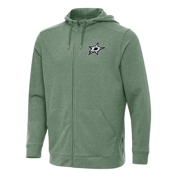 Men's Antigua Hunter Green Dallas Stars Effortless Full-Zip Hoodie Jacket