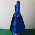 thumbnail image 3 of Vestido largo de otoño-invierno para mujer, vestido de fiesta medieval gótico retro con estampado floral, vestido de fiesta estilo palacio, vestido de cóctel con mangas de trompeta y encaje, 3 of 5