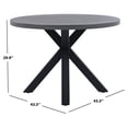 thumbnail image 5 of Safavieh Saxon Modern Steel Outdoor Dining Table, Gray, 5 of 7