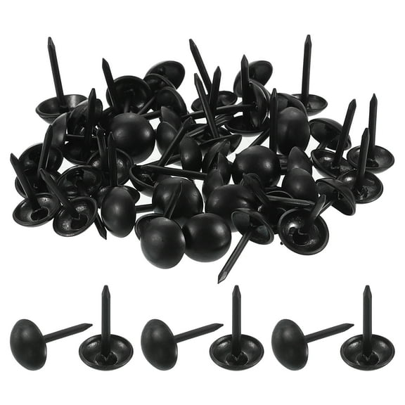 Uxcell 50 Pack Upholstery Tacks, 7 x 13mm Round Head Upholstery Nails Pins Vintage Decorative Furniture Tacks for Chairs Sofas Beds DIY Project, Black