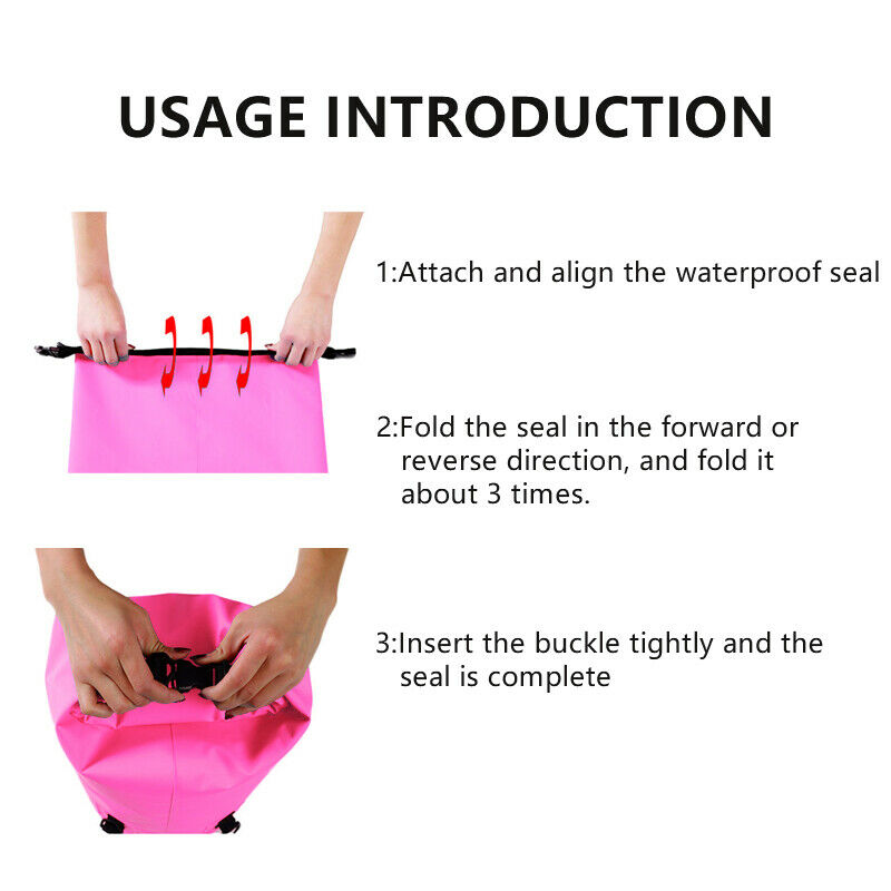 Waterproof Dry Bag - Soatuto Water Resistant Roll Top Dry Compression Sack Keeps Gear Dry for Kayaking, Beach, Rafting, Boating, Hiking, Camping and Fishing Waterproof Dry Bag - 15L / Pink - image 4 of 7
