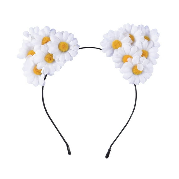 Niceauty Daisy Headband for Girls Prom White Cloth 1Pcs