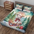 thumbnail image 3 of Merry Christmas Santa Reindeer Antlers Maltese Sleigh Xmas Winter Holiday Quilt Bedding Set Maltese Dog Lover Gifts Idea 1 Blanket Bed Cover 2 Pillowcases - 00023, 3 of 5