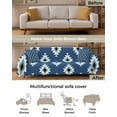 thumbnail image 3 of Navy Blue Geometric Sofa Covers for 3 Cushion,Washable Couch Cover for Sectional Sofa Slipcoverwith Tassel,Minimalist Boho Aztec Bohemian Morocco Loveseat Covers Futon Cover Throw Blanket 71x118, 3 of 8