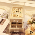 thumbnail image 3 of Acrylic Jewelry Box 3 Layers Clear Velvet Jewelry Organizer Case Cosmetic Organizer Vanity Storage Display Box, 3 of 4