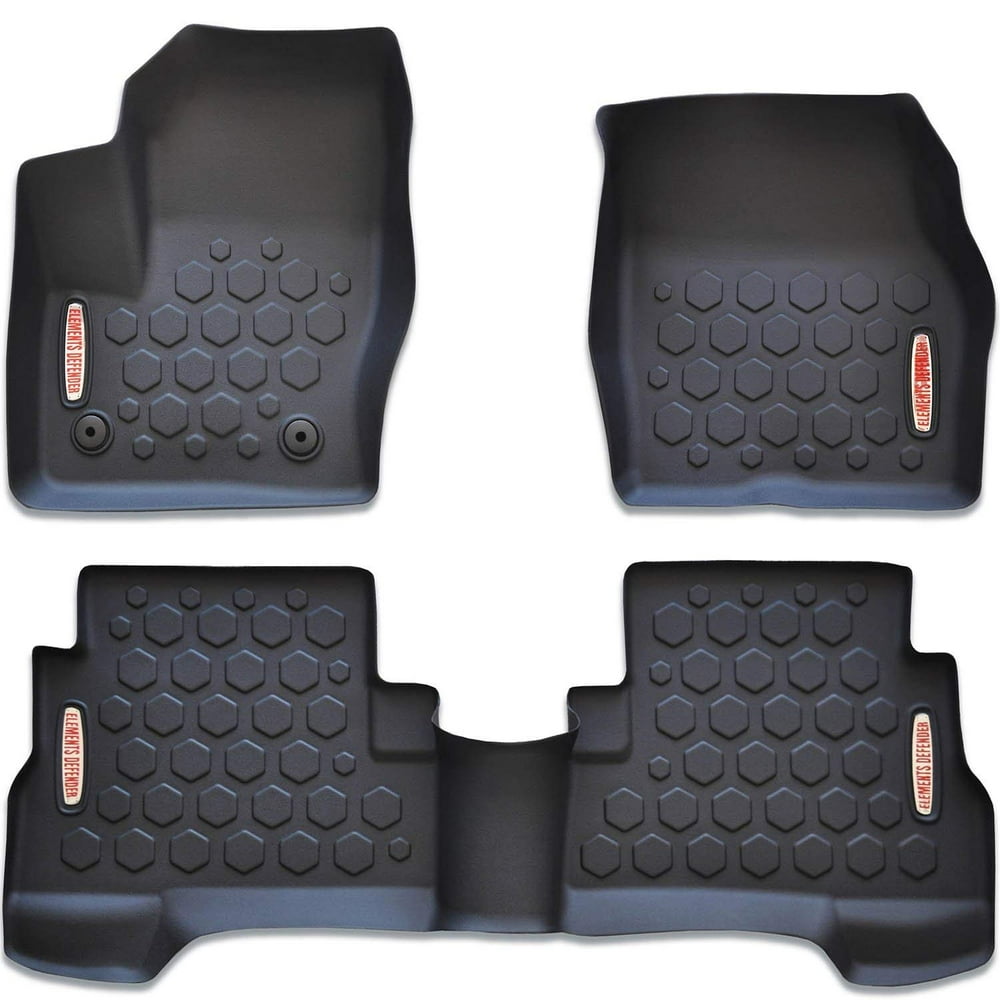 2013 - 2018 Ford Escape Floor Mats (FRONT & REAR LINERS - 100% WEATHER RESISTANT ) 1st & 2nd Row All Weather Floor Mats 2014 Ford Escape