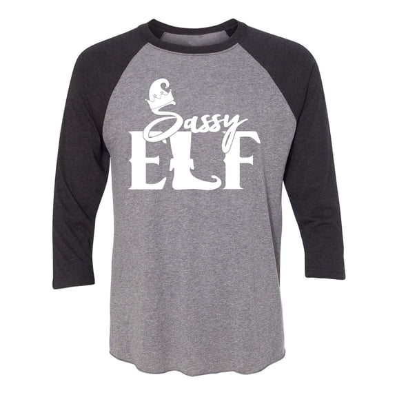 Sassy Elf Unisex 3/4 Sleeve Baseball Raglan Tee