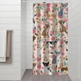 thumbnail image 2 of Chihuahua and Flower Florals Shower Curtain 36"x72" ,Bathroom Decorative Shower Curtains Set with 12 Hooks,Modern Waterproof Washable Shower Curtain, 2 of 6