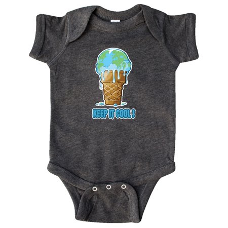 

Inktastic Keep It Cool Melting Earth Ice Cream Cone Gift Baby Boy or Baby Girl Bodysuit