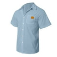 thumbnail image 5 of Vividxx Men's Shirts Casual Corduroy Short Sleeve Shirt With Leather Patch Pocket Fashion, 5 of 6