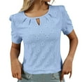 thumbnail image 7 of TYGHBN Women's Round Neck T Shirt with Ruching Detail for Casual Home and Outdoor Wear Comfortable Spring Summer Top Pairs Perfectly with Jeans Short Sleeve Athletic Top Women Casual Shirts Summer, 7 of 7