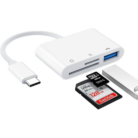 Lecteur de carte Micro SD USB vers USB C - Adaptateur Mini USB vers USB C  avec lecteur