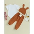 thumbnail image 4 of Jxzom Newborn My First Easter Baby Boy Outfit 0 3 6 12 Months Bunny Print Romper Top Rabbit Pants with Bunny Hat Clothes Set, 4 of 8