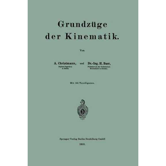 GrundzÃ¼ge Der Kinematik, (Paperback)