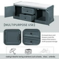 thumbnail image 6 of Wulawindy Storage Bench with 2 Drawers and 2 cabinets, Shoe Bench with Removable Cushion for Living Room, Entryway, 6 of 7