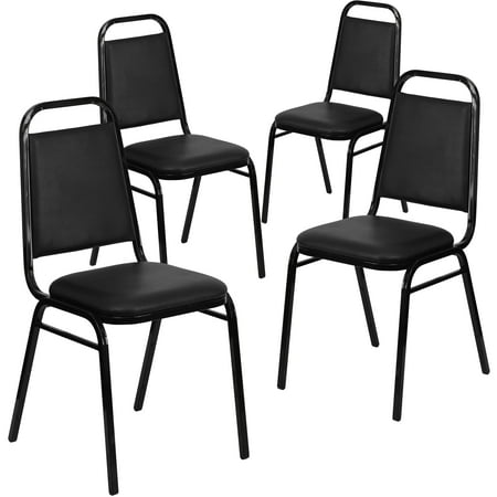 2 Pack Stack Chair - Flash Furniture 4-Pack HERCULES Series Trapezoidal Back Stacking Banquet Chair with Vinyl and 1.5