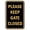 Black Gold, variant on Portrait Round Please Keep Gate Closed Sign (Dark Brown) - Small 4" x 6"